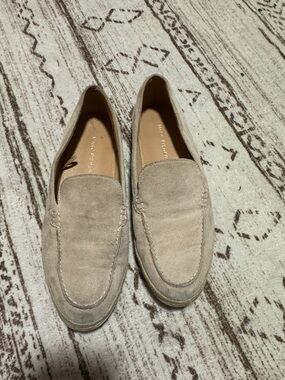 Marc Fisher Taupe Suede Slip-On Loafers